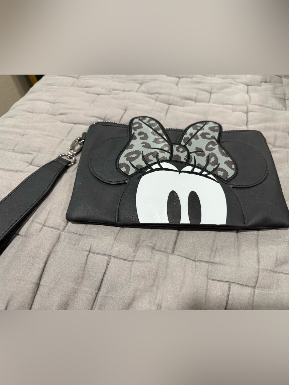 Disney Black Minnie Wristlet with Silver Accents